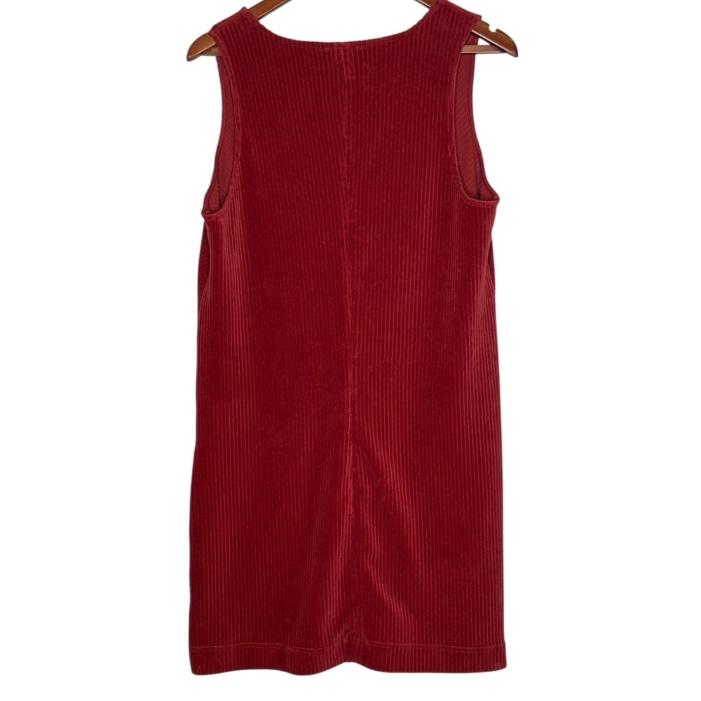 Marine Layer Leighton Mini Dress L Rust Orange-Red Lightweight Stretch Retro - Picture 4 of 9